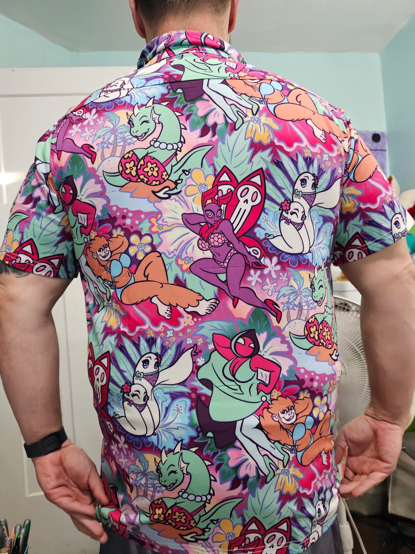 Curvy Cryptids Hawaiian Button Up Shirt