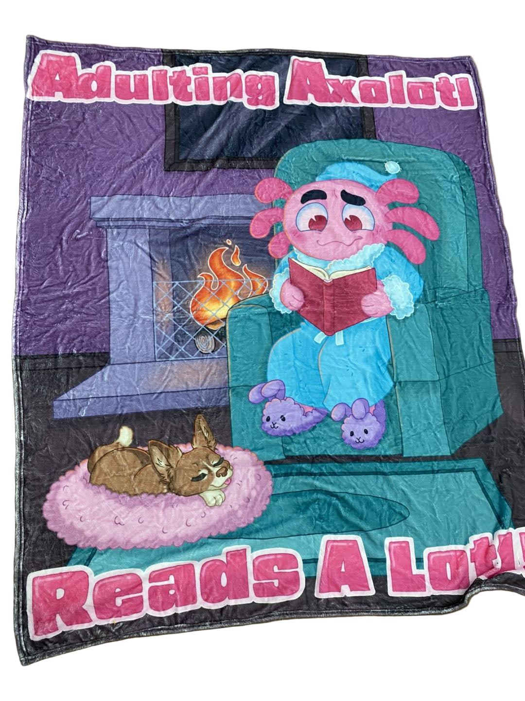 Adulting Axolotl Reads Alotl Blanket