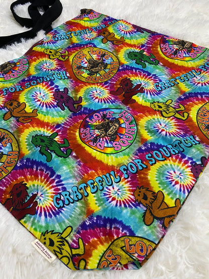 Tie-Dye Bigfoot Tote Bag - Grateful for Squatch!