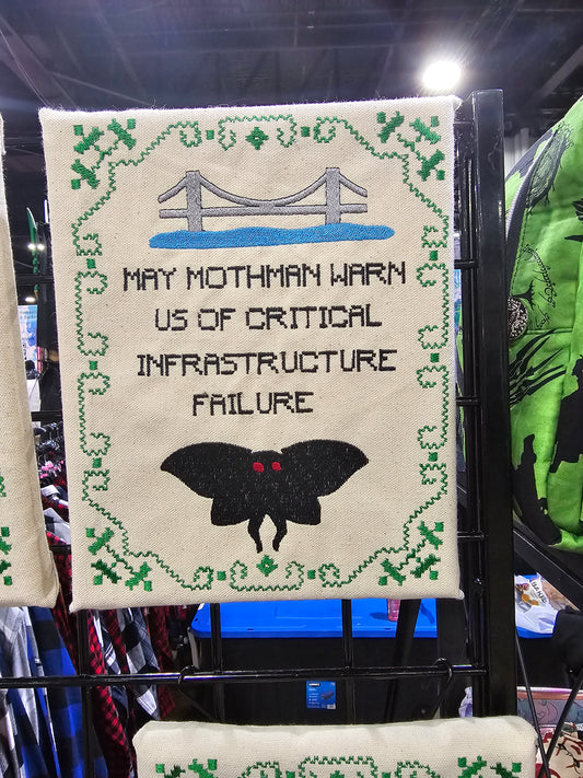 Mothman Infrastructure Embroidery Wall Art