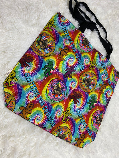 Tie-Dye Bigfoot Tote Bag - Grateful for Squatch!