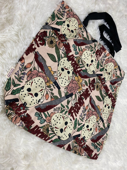 Flash Summer Camp Killer Floral Canvas Zipper Tote Bag